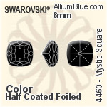 Swarovski Mystic Square Fancy Stone (4460) 10mm - Crystal Effect With Platinum Foiling
