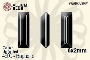 Swarovski Baguette Fancy Stone (4500) 6x2mm - Color Unfoiled