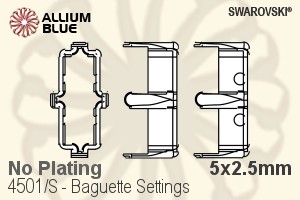 Swarovski Baguette Settings (4501/S) 5x2.5mm - No Plating