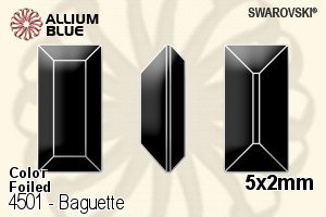 Swarovski Baguette Fancy Stone (4501) 5x2mm - Color With Platinum Foiling