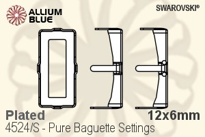 Swarovski Pure Baguette Settings (4524/S) 12x6mm - Plated