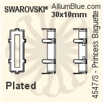 Swarovski Princess Baguette Settings (4547/S) 30x10mm - Plated