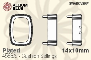 Swarovski Cushion Settings (4568/S) 14x10mm - Plated