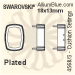 Swarovski Cushion Settings (4568/S) 8x6mm - Plated