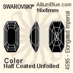 Swarovski Elongated Imperial Fancy Stone (4595) 16x8mm - Crystal Effect With Platinum Foiling