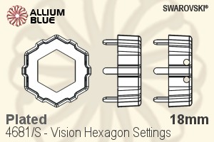 スワロフスキー Vision Hexagonファンシーストーン石座 (4681/S) 18mm - メッキ