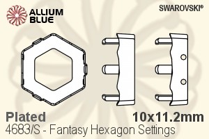 Swarovski Fantasy Hexagon Settings (4683/S) 10x11.2mm - Plated