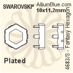 Swarovski Fantasy Hexagon Settings (4683/S) 10x11.2mm - Plated