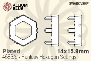 Swarovski Fantasy Hexagon Settings (4683/S) 14x15.8mm - Plated