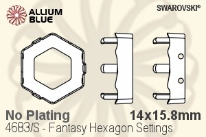 スワロフスキー Fantasy Hexagonファンシーストーン石座 (4683/S) 14x15.8mm - メッキなし