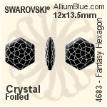 Swarovski Fantasy Hexagon Fancy Stone (4683) 10x11.2mm - Color With Platinum Foiling