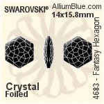 Swarovski Fantasy Hexagon Fancy Stone (4683) 12x13.5mm - Color Unfoiled