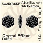 施华洛世奇 Fantasy Hexagon 花式石 (4683) 14x15.8mm - 白色（半涂层） 无水银底