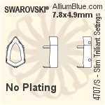 スワロフスキー Slim Trilliantファンシーストーン石座 (4707/S) 13.6x8.6mm - メッキなし