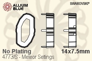 スワロフスキー Meteorファンシーストーン石座 (4773/S) 14x7.5mm - メッキなし