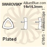 スワロフスキー Kaleidoscope Triangleファンシーストーン石座 (4799/S) 20x20.4mm - メッキなし