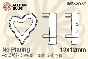 Swarovski Sweet Heart Settings (4809/S) 13x12mm - No Plating