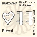 Swarovski Sweet Heart Settings (4809/S) 13x12mm - No Plating