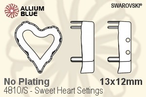 Swarovski Sweet Heart Settings (4810/S) 13x12mm - No Plating