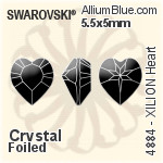 施華洛世奇XILION施亮心形 花式石 (4884) 8.8x8mm - 白色（半塗層） 無水銀底