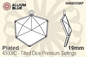 スワロフスキー Tilted Dice プレミアムファンシーストーン石座 (4933/C) 19mm - メッキ