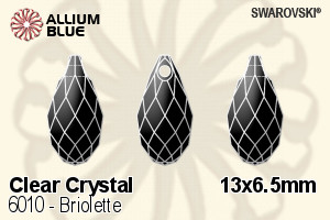 Swarovski Briolette Pendant (6010) 13x6.5mm - Clear Crystal