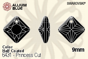 Swarovski Princess Cut Pendant (6431) 9mm - Color (Half Coated)