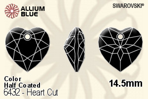 Swarovski Heart Cut Pendant (6432) 14.5mm - Color (Half Coated)