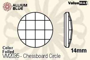 PREMIUM CRYSTAL Chessboard Circle Flat Back 14mm Jet F