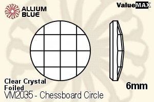 ValueMAX Chessboard Circle Flat Back (VM2035) 6mm - Clear Crystal With Foiling