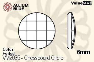 PREMIUM CRYSTAL Chessboard Circle Flat Back 6mm Sapphire F