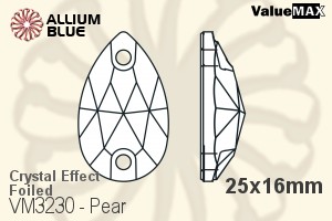 ValueMAX Pear Sew-on Stone (VM3230) 25x16mm - Crystal Effect With Foiling
