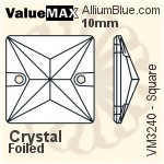 ValueMAX Square Sew-on Stone (VM3240) 12mm - Clear Crystal With Foiling