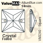 ValueMAX Square Sew-on Stone (VM3240) 10mm - Crystal Effect With Foiling