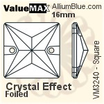 ValueMAX Square Sew-on Stone (VM3240) 14mm - Crystal Effect With Foiling