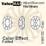 バリューマックス Oval ファンシーストーン (VM4100) 14x10mm - カラー Effect 裏面フォイル