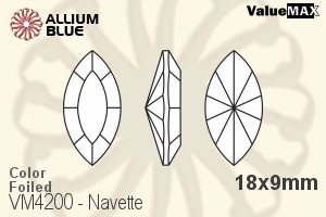 VALUEMAX CRYSTAL Navette Fancy Stone 18x9mm Light Topaz F