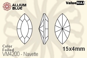ValueMAX Navette Fancy Stone (VM4200) 15x4mm - Color With Foiling