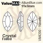 ValueMAX Navette Fancy Stone (VM4200) 11x3mm - Clear Crystal With Foiling