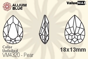 VALUEMAX CRYSTAL Pear Fancy Stone 18x13mm Jet