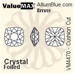 ValueMAX Cushion Cut Fancy Stone (VM4470) 8mm - Clear Crystal With Foiling