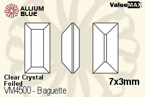 ValueMAX Baguette Fancy Stone (VM4500) 7x3mm - Clear Crystal With Foiling