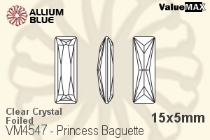 バリューマックス Princess Baguette ファンシーストーン (VM4547) 15x5mm - クリスタル 裏面フォイル