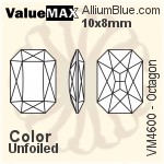 バリューマックス Octagon ファンシーストーン (VM4600) 10x8mm - カラー 裏面にホイル無し