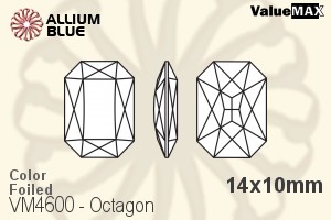 ValueMAX Octagon Fancy Stone (VM4600) 14x10mm - Color With Foiling