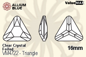 ValueMAX Triangle Fancy Stone (VM4722) 16mm - Clear Crystal With Foiling