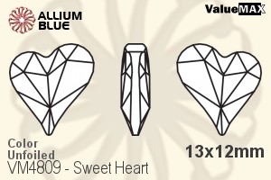 VALUEMAX CRYSTAL Sweet Heart Fancy Stone 13x12mm Jet