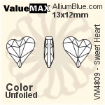 ValueMAX Sweet Heart Fancy Stone (VM4809) 13x12mm - Clear Crystal With Foiling