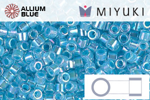 MIYUKI Delica® Seed Beads (DBM0057) 10/0 Round Medium - Aqua Lined Crystal AB