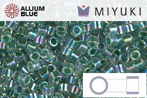 MIYUKI Delica® Seed Beads (DBM0060) 10/0 Round Medium - Lime Lined Crystal AB
